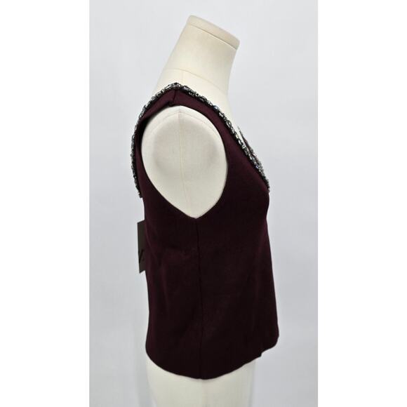 Zara Embellished Knit Tank with Rhinestone Scoop Neckline - Picture 2 of 7